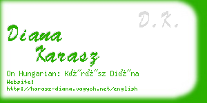 diana karasz business card
